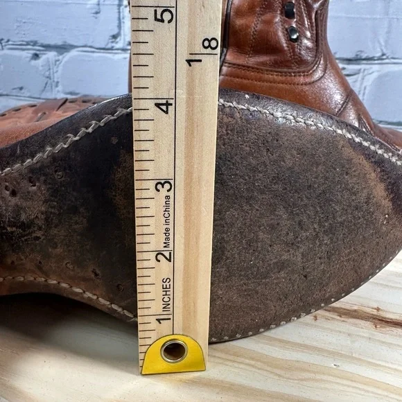 Durango Cowboy Boots Leather Brown Vintage Men’s 8 1/2 D (10.5 Women’s) 60s-70s - Picture 11 of 13